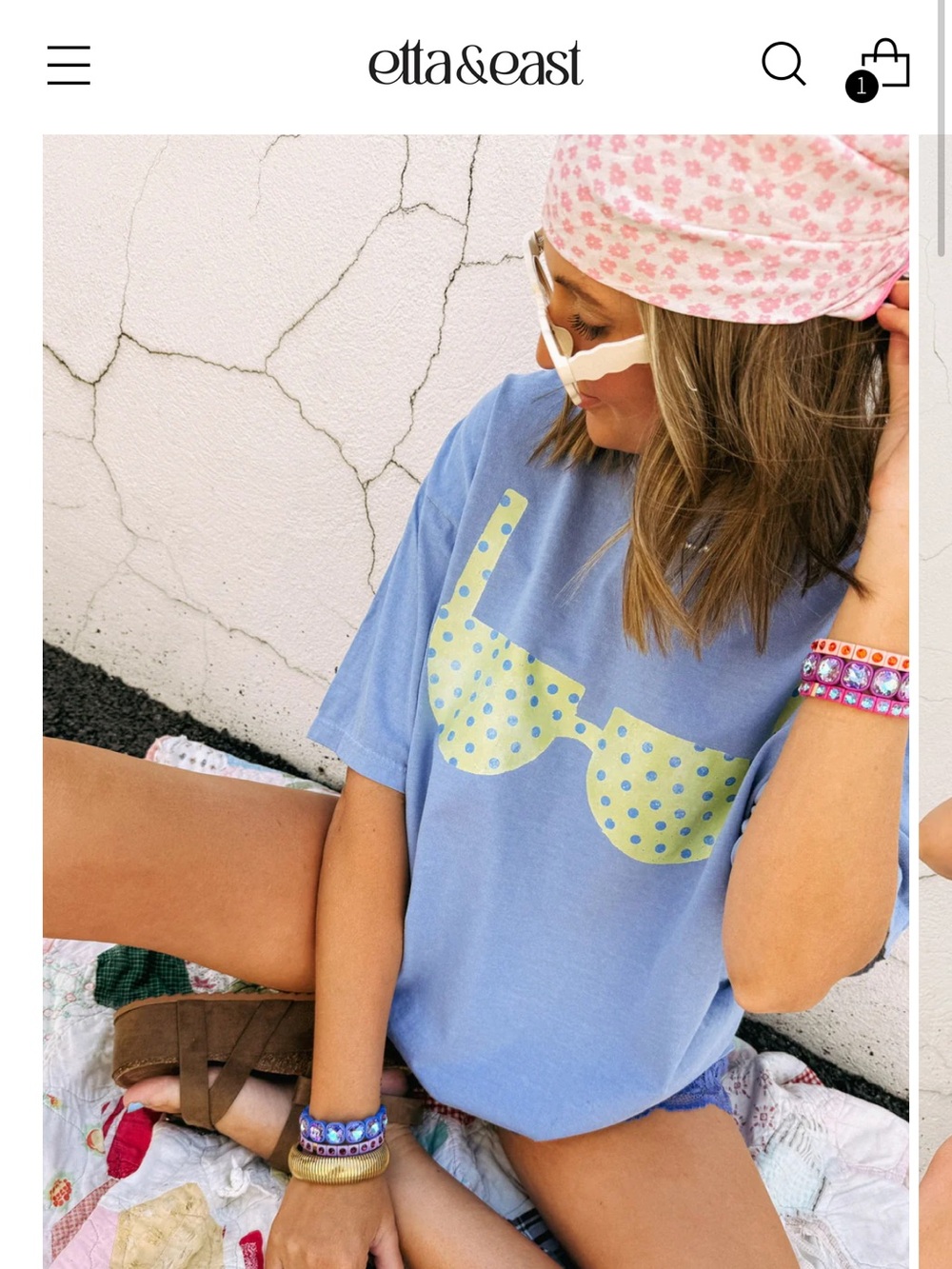 Women’s  Blue Graphic Sunglasses Tee